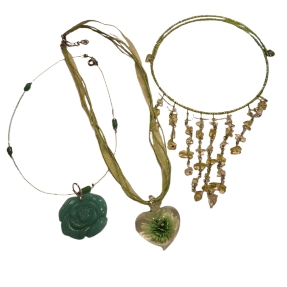 Vintage Elegant Green Necklace Set
